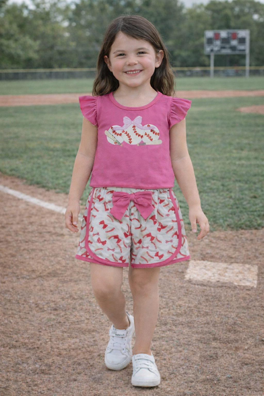 Pink Baseball Short Set