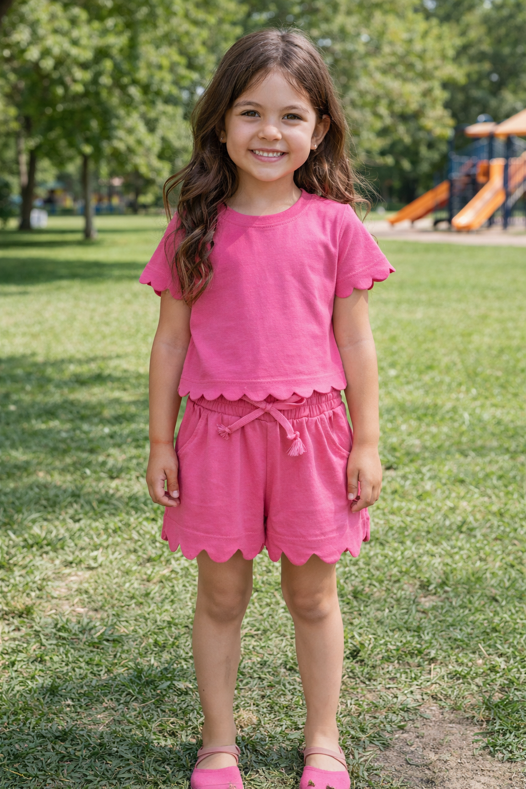 Pink Scalloped Lounge Set