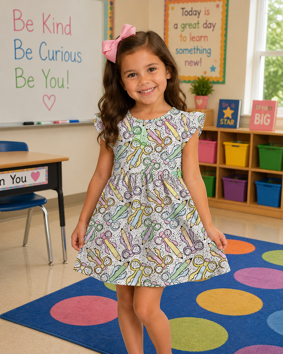 Colorful Pencil Bow Dress
