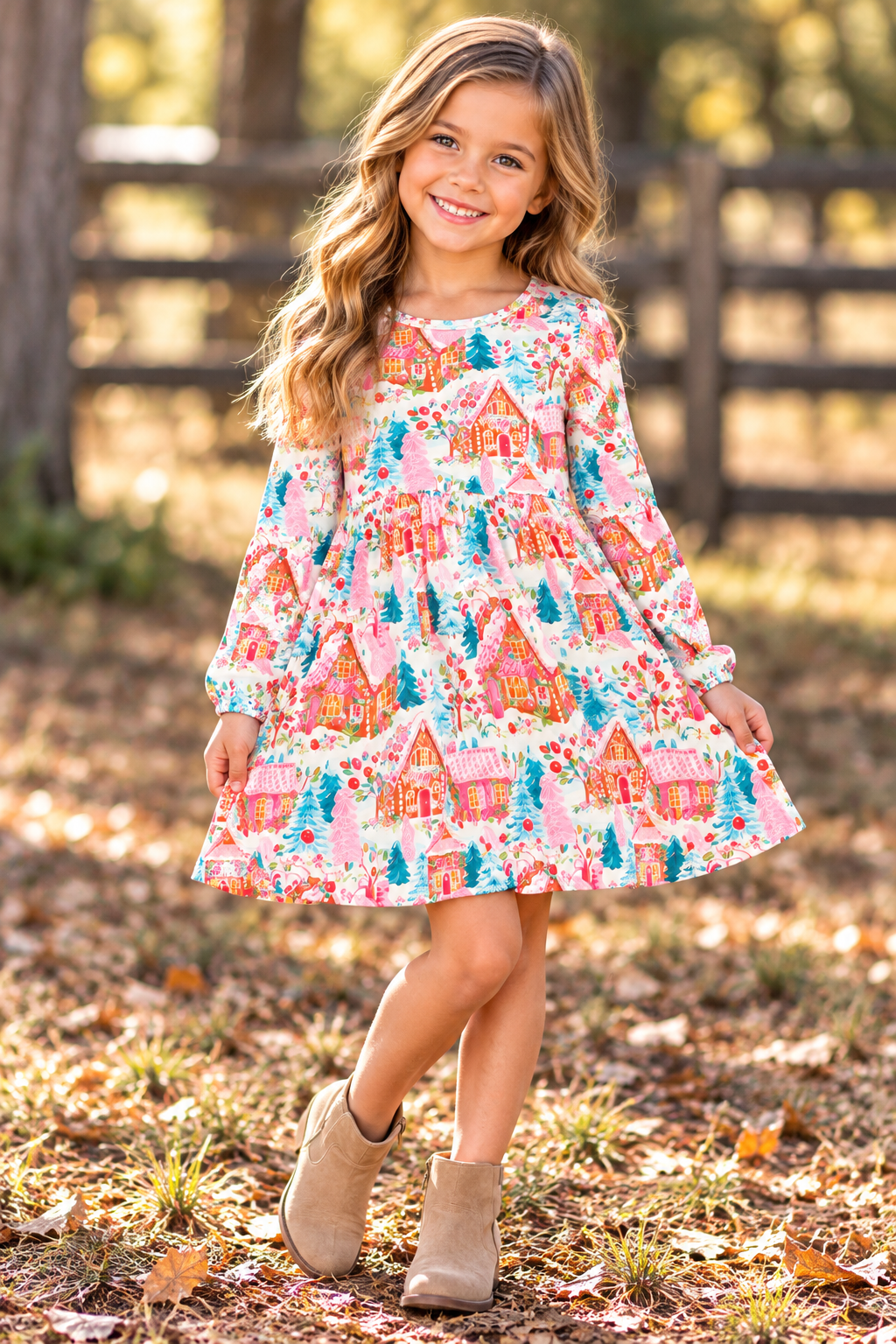 GINGERBREAD VILLAGE DRESS