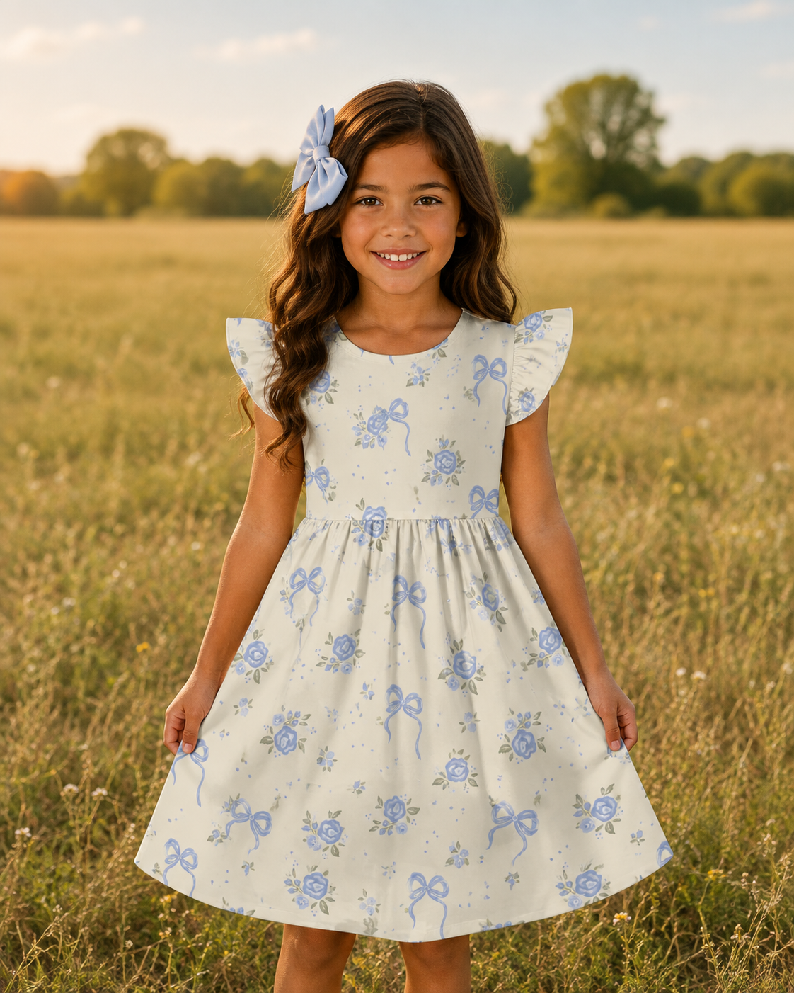 Blue & White Floral Dress
