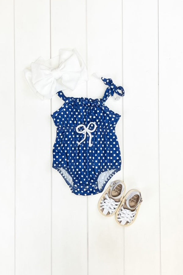 Infant Blue Polka Dot Romper