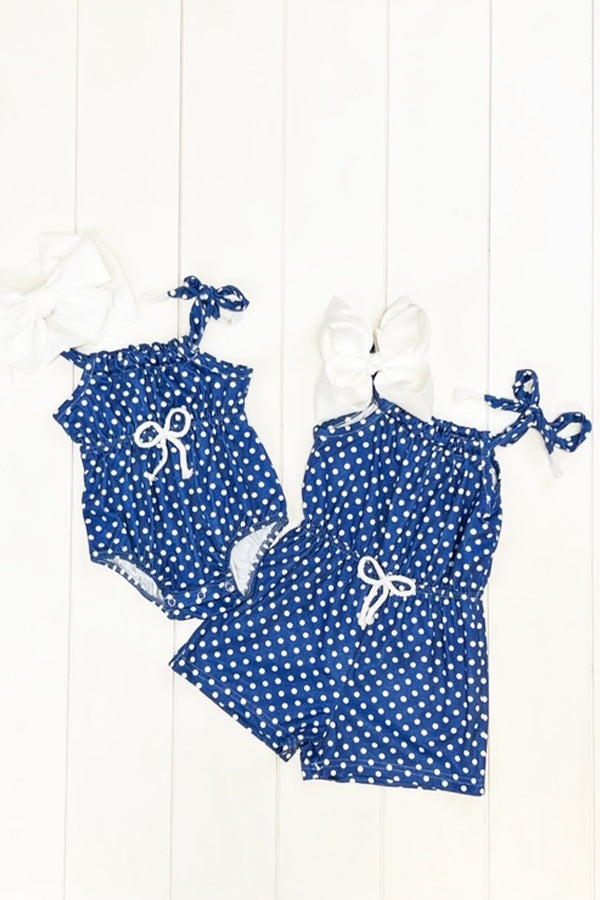 Infant Blue Polka Dot Romper