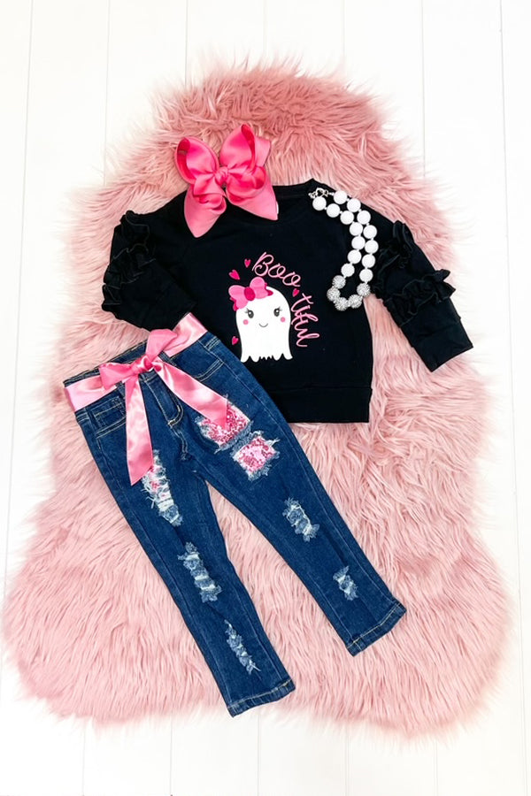 BOO-tiful Denim Pant Set