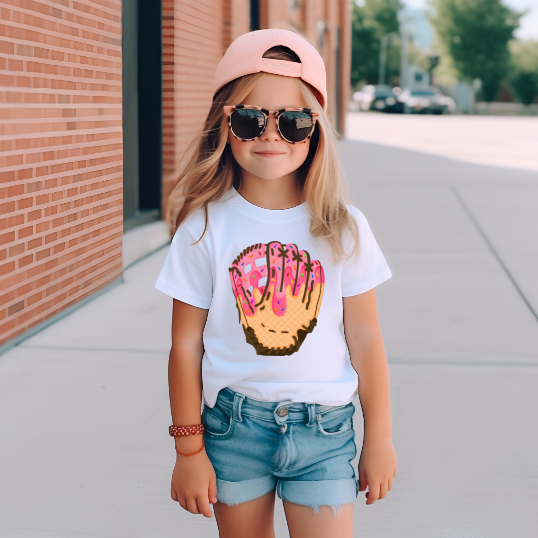 Pink Drip Softball Glove
