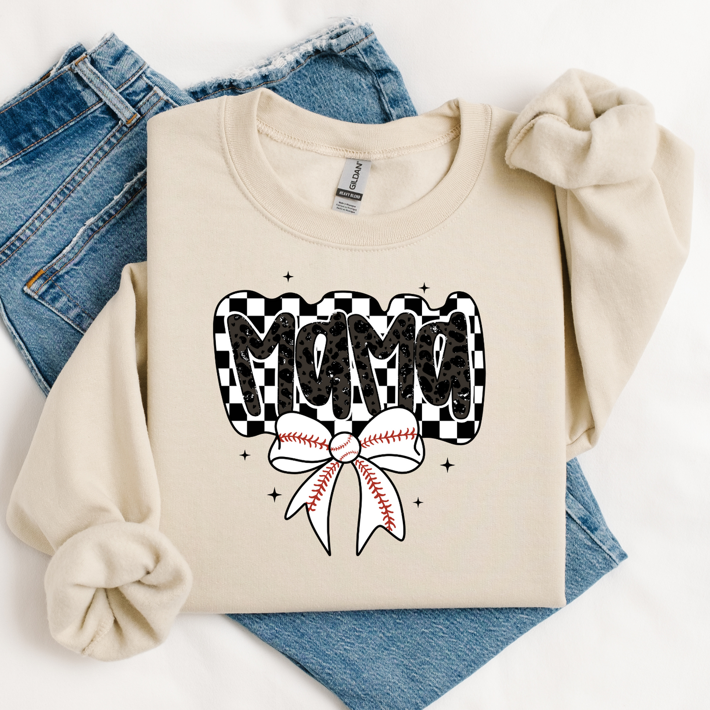 Checkered Baseball Mama Sweatshirt