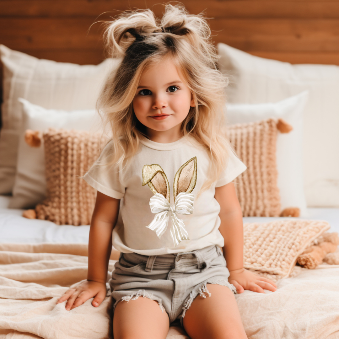 Mama & Me-Beige Bunny Bow