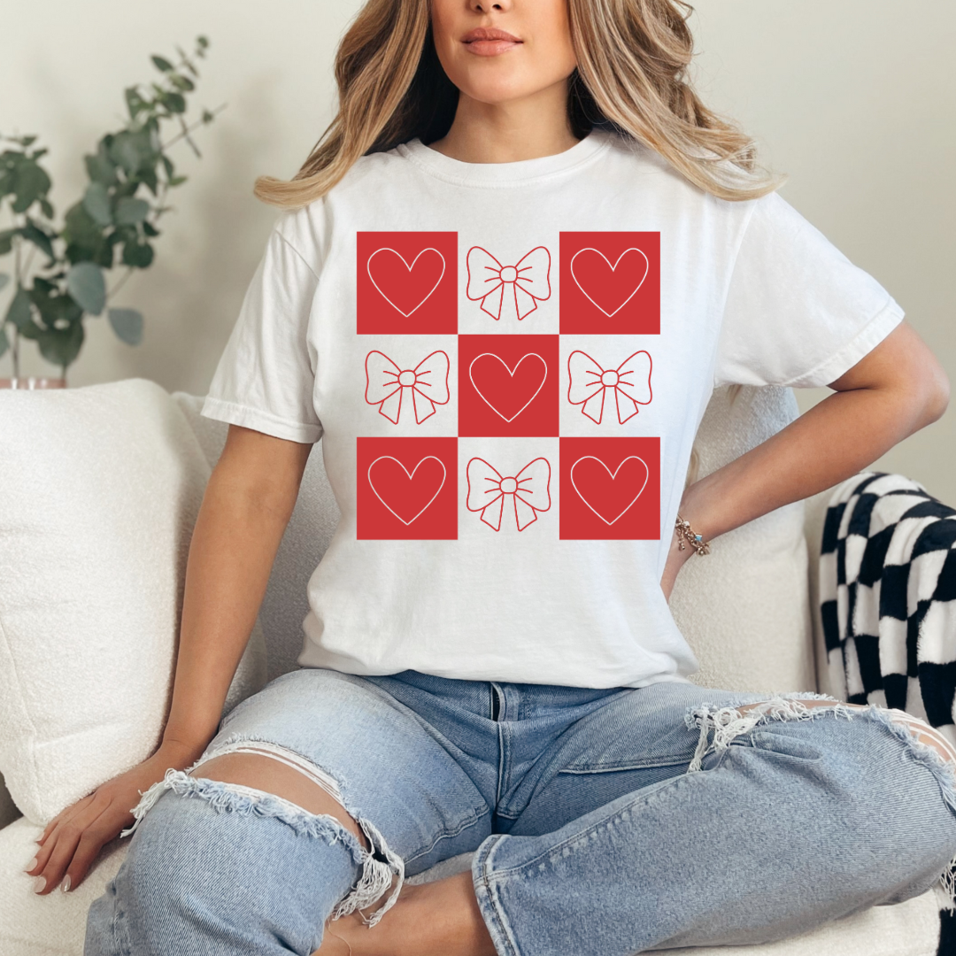 Mama & Me-Checkered Bows & Hearts