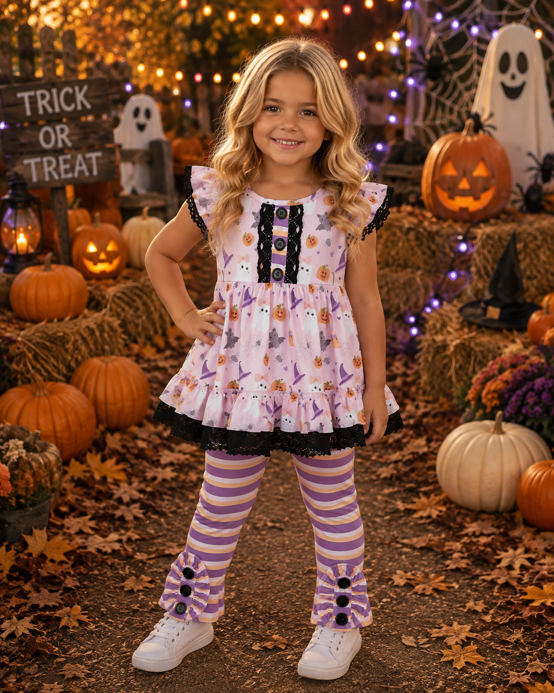 Purple Halloween Pant Set