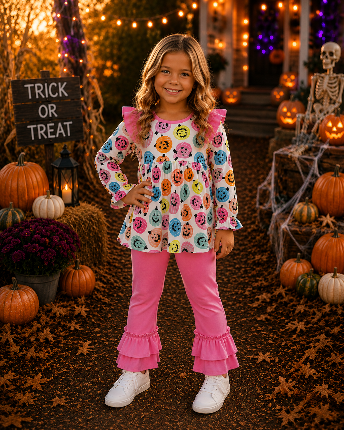 Colorful Pumpkin Pant Set