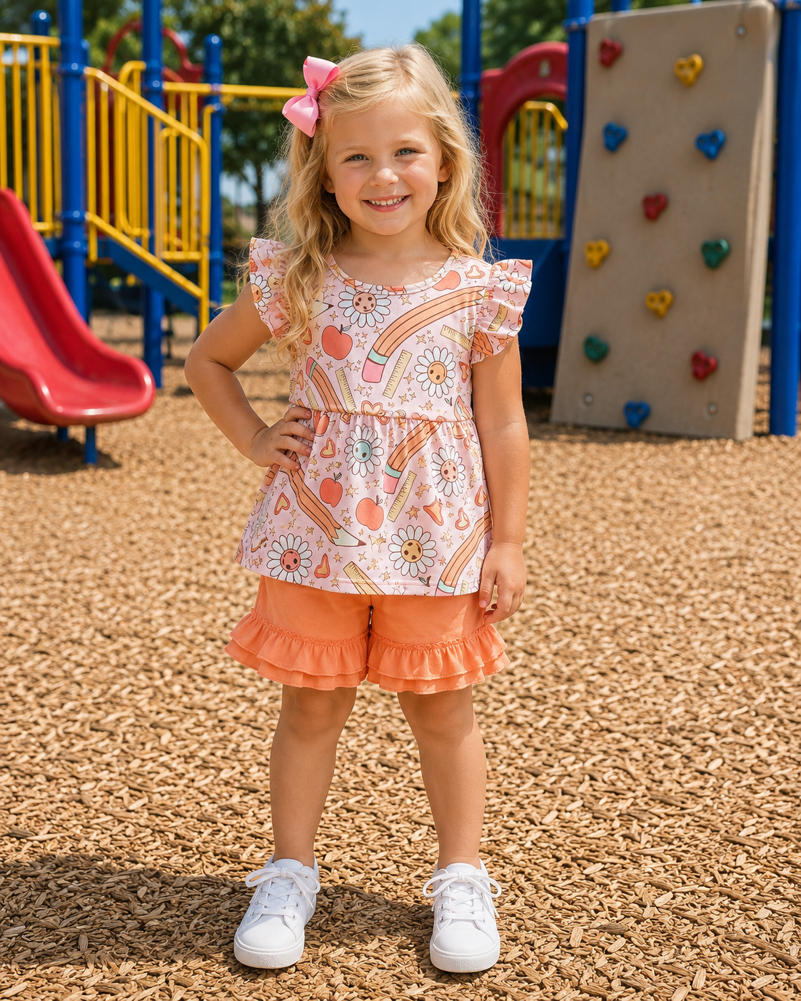 Coral School Short Set
