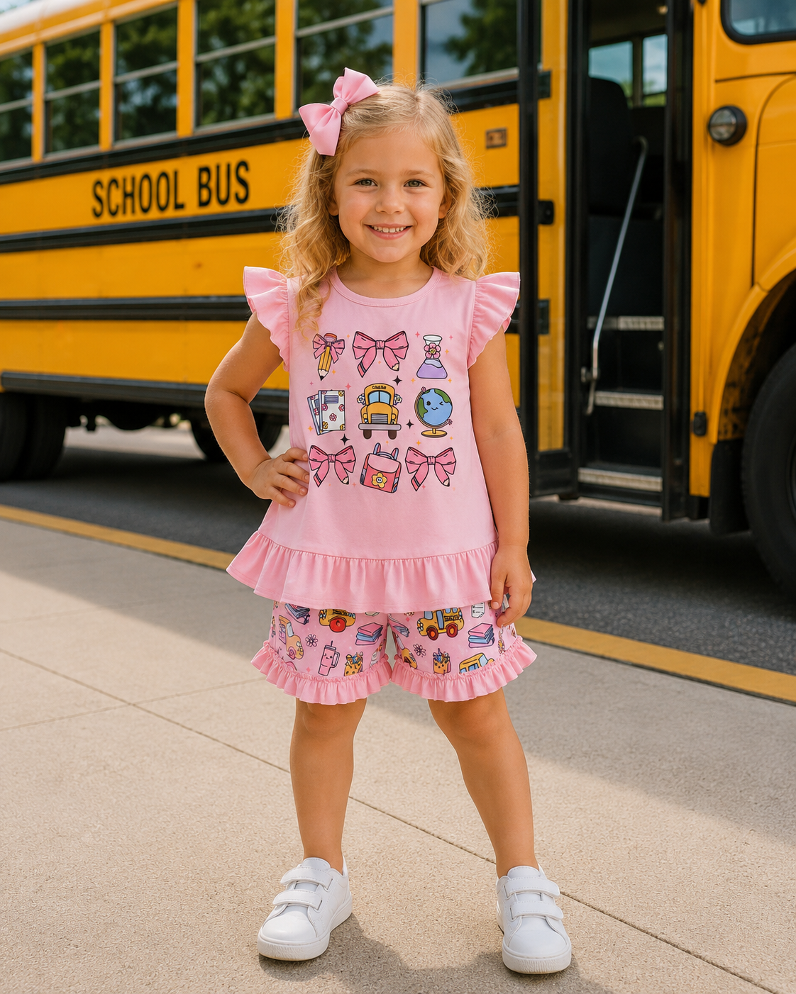 Pink Bus Short Set