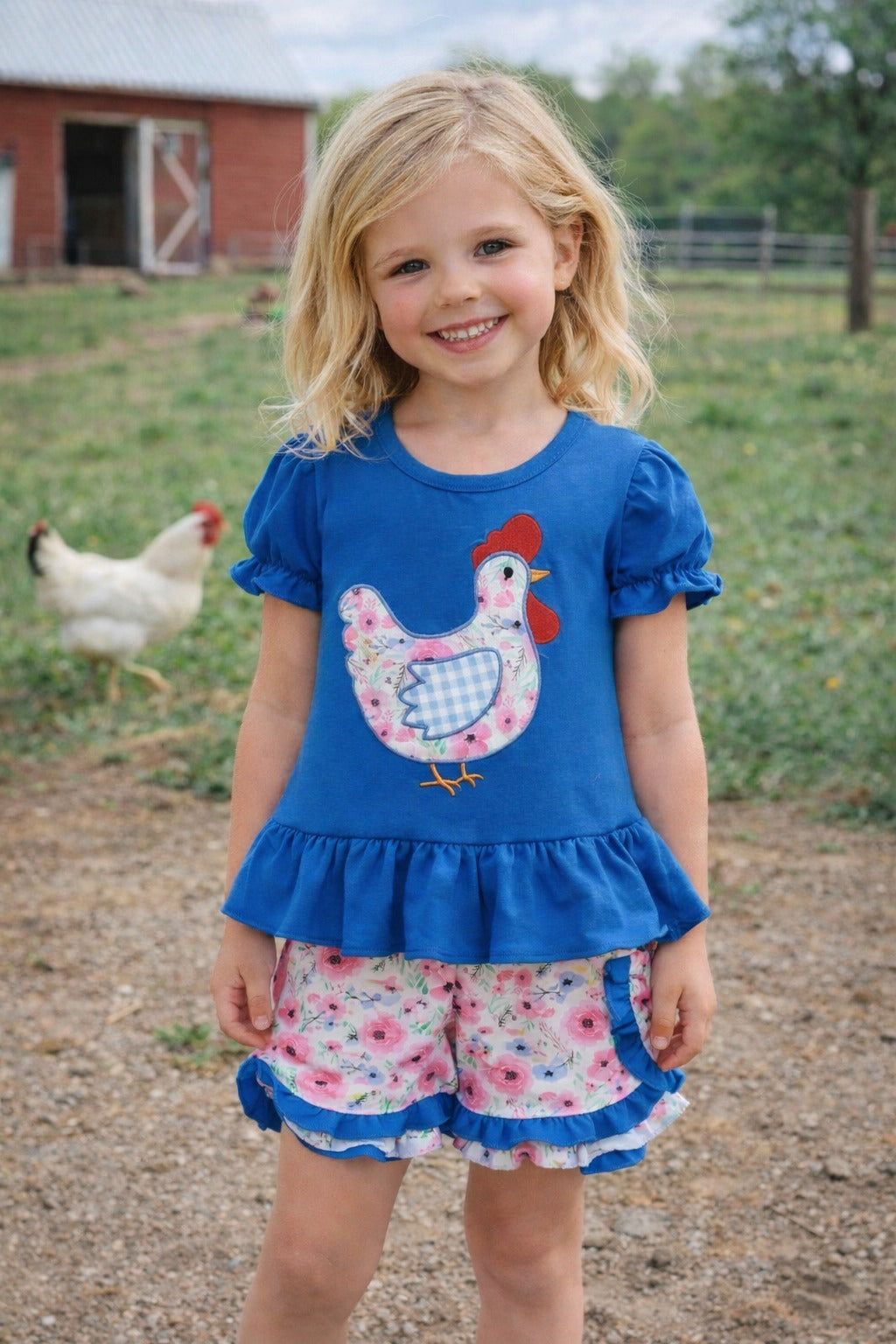 Floral Chicken Short Set