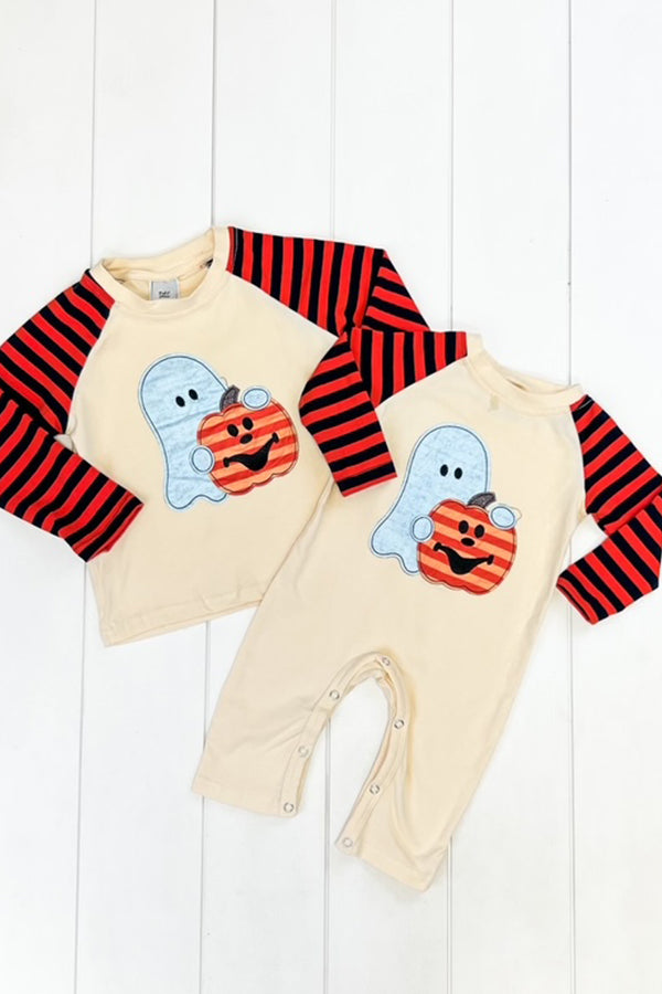 Stripe Pumpkin & Ghost Raglan