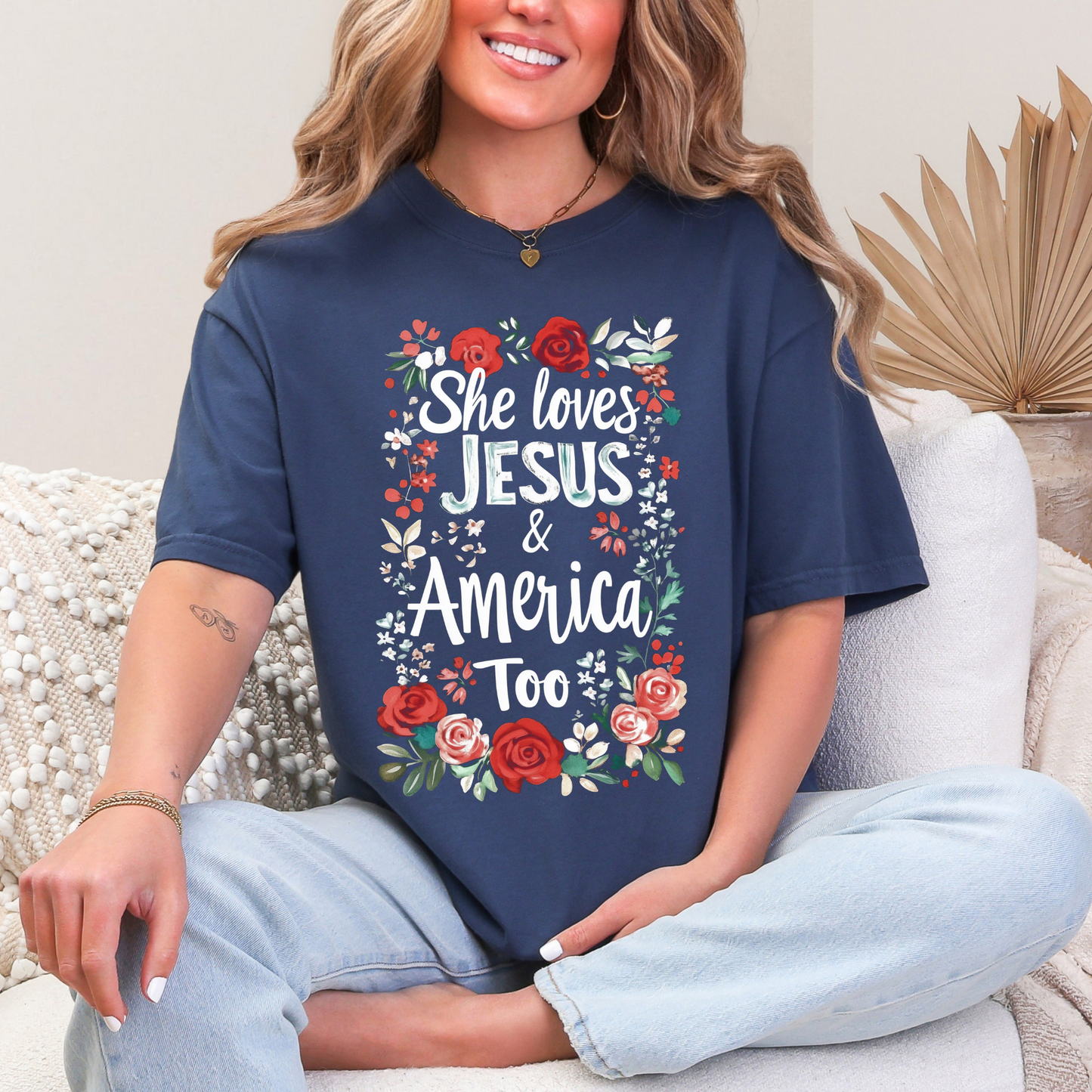 Comfort Colors-Loves Jesus & America Too