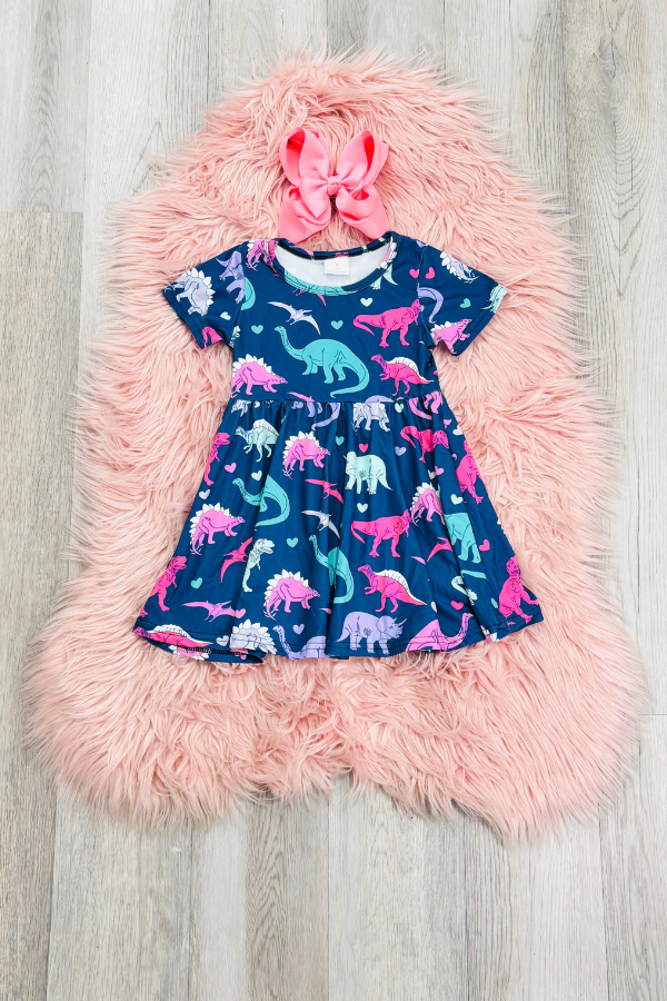 Navy Dino Dress