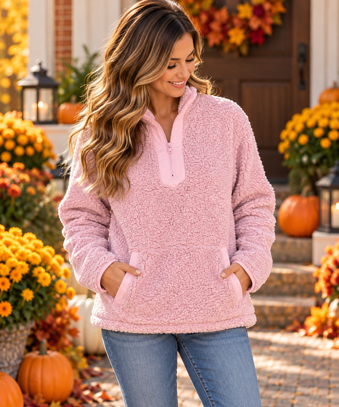 MOM-Mauve Sherpa Pull Over