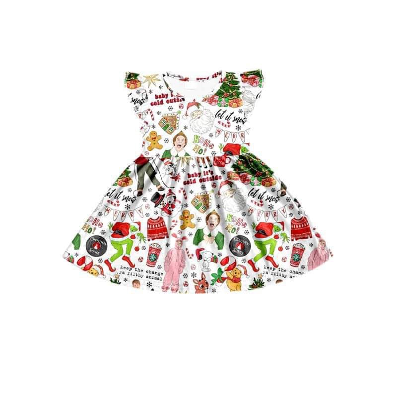 Flutter Sleeve Christmas Favorites Dress