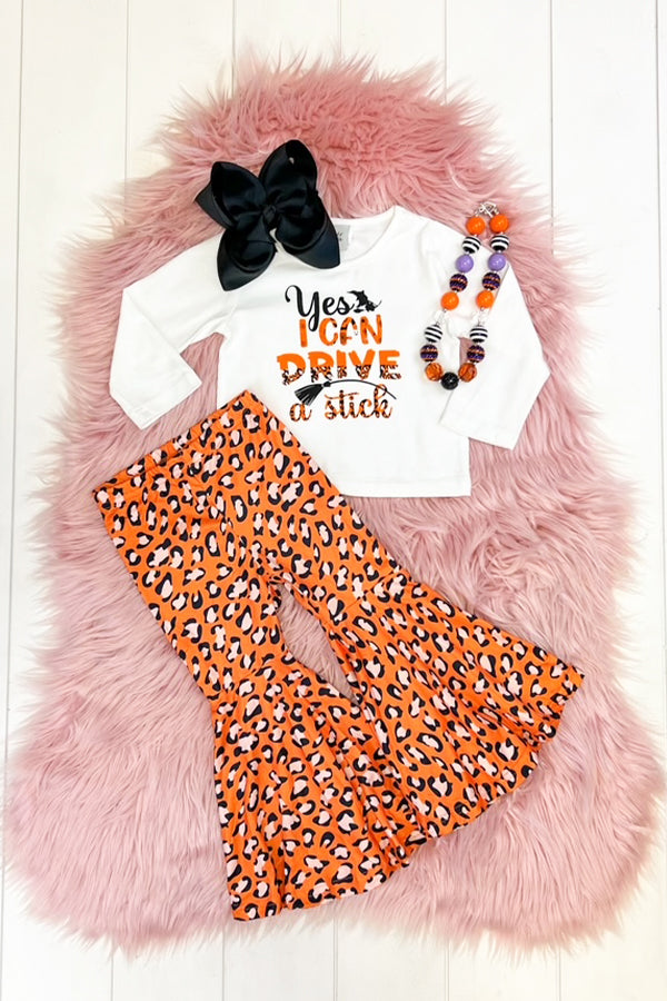 Leopard- Yes, I can Drive A Stick Bell Pant Set