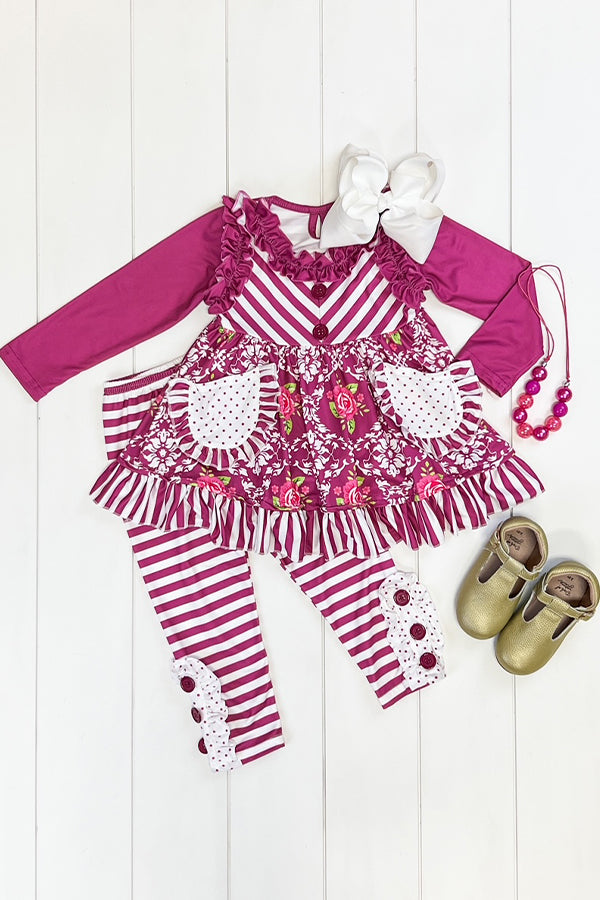 Magenta Floral Pant Set