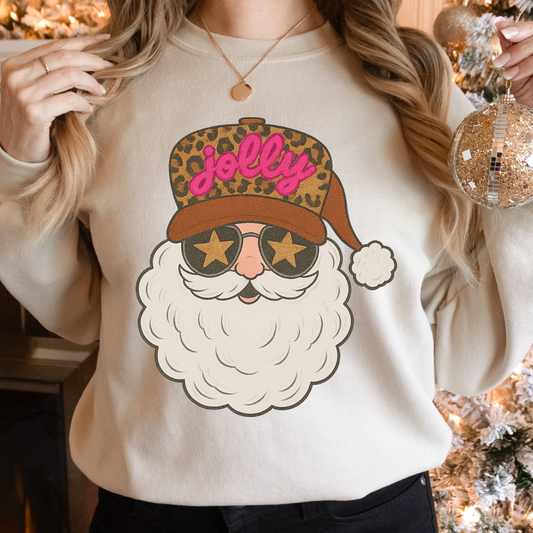 Pink Jolly Santa Sweatshirt