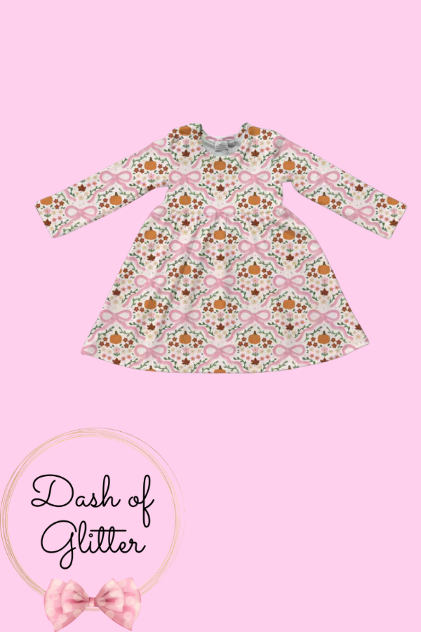 Fall Pumpkin Bow Dress