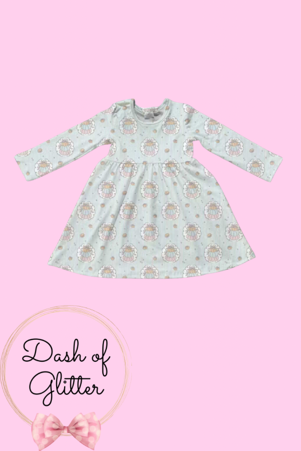 Mint Stripe Pumpkin Dress