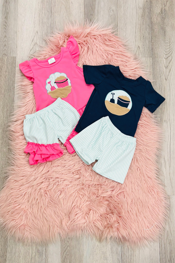 Blue Beach Short Set