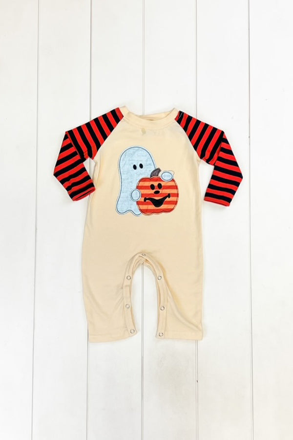 Stripe Pumpkin & Ghost Romper