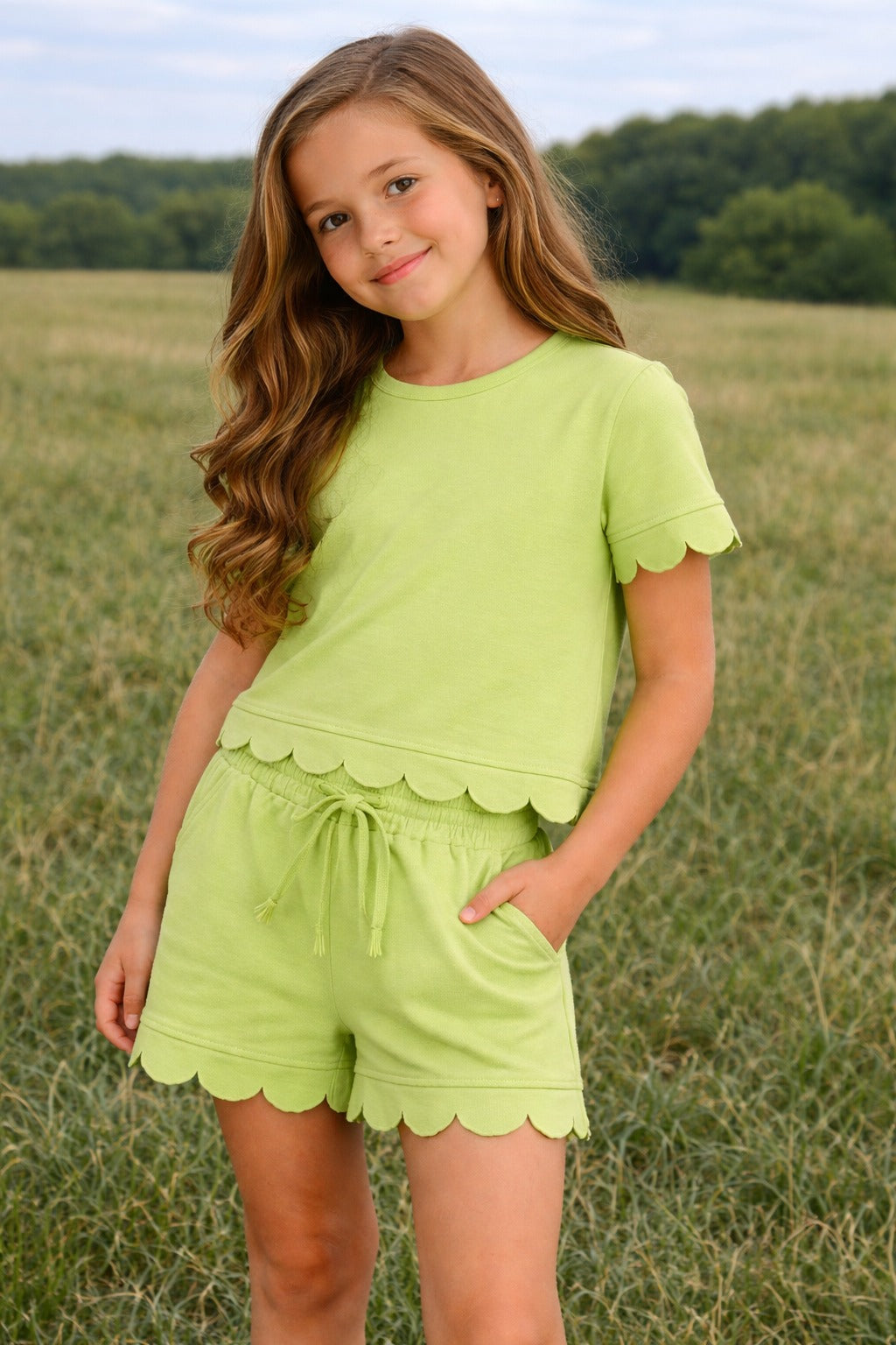 Light Green Scallop Lounge Set