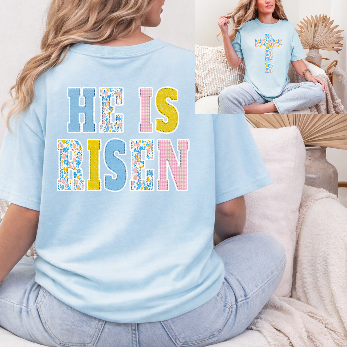 Floral Cross He is Risen