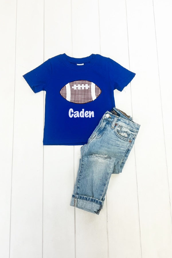 Royal Blue Football Shirt- CAN PICK COLOR OF NAME