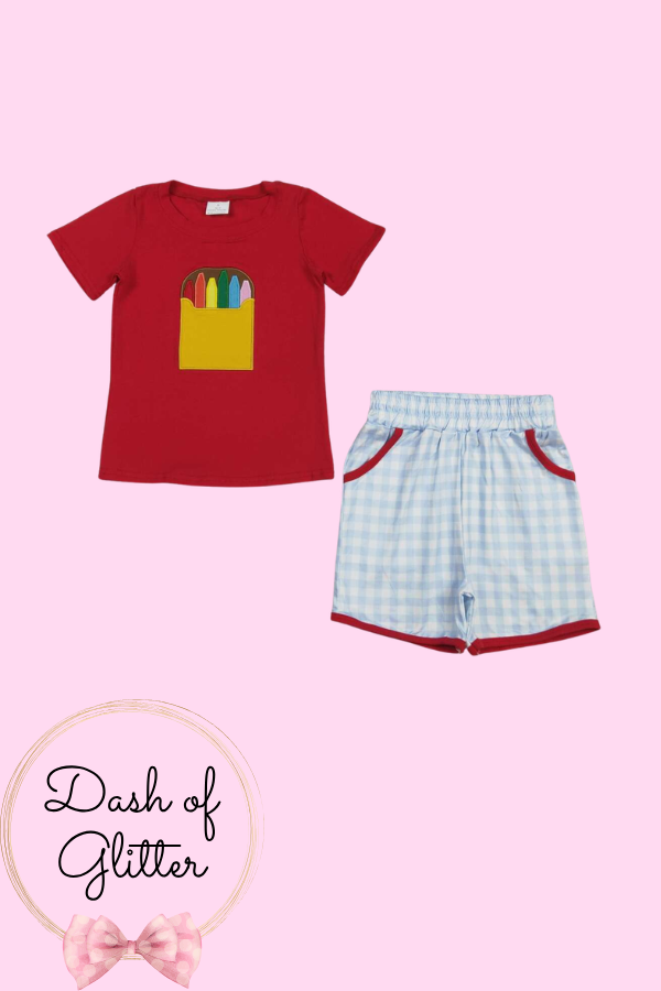 Boy Crayon Short Set