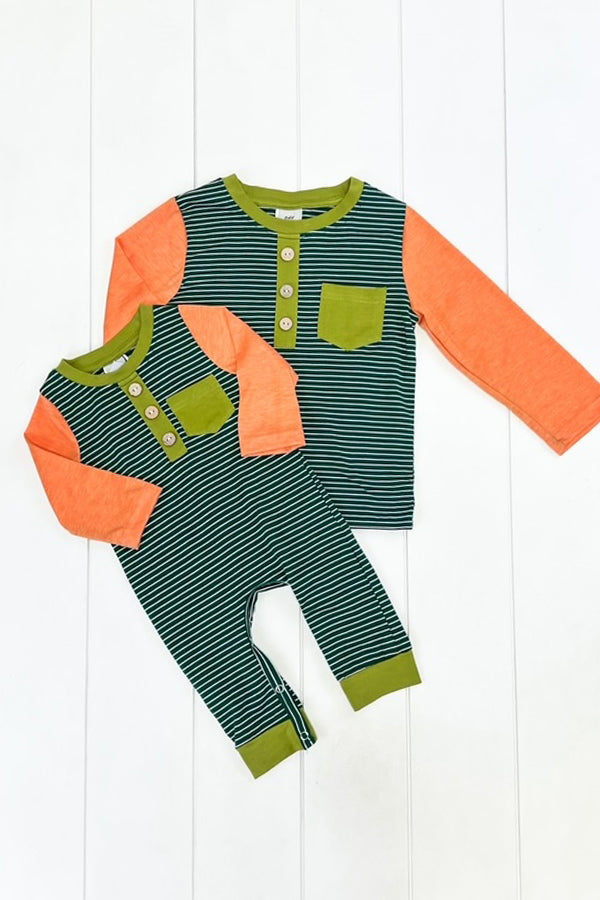 Orange & Olive Floral Pant Set