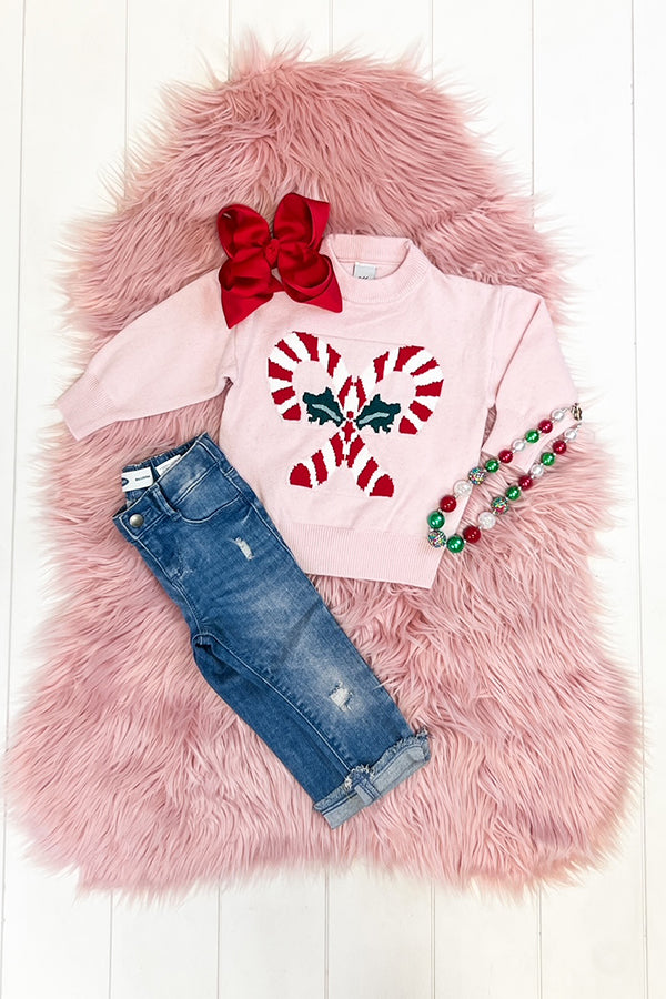 Pink Candy Cane Sweater