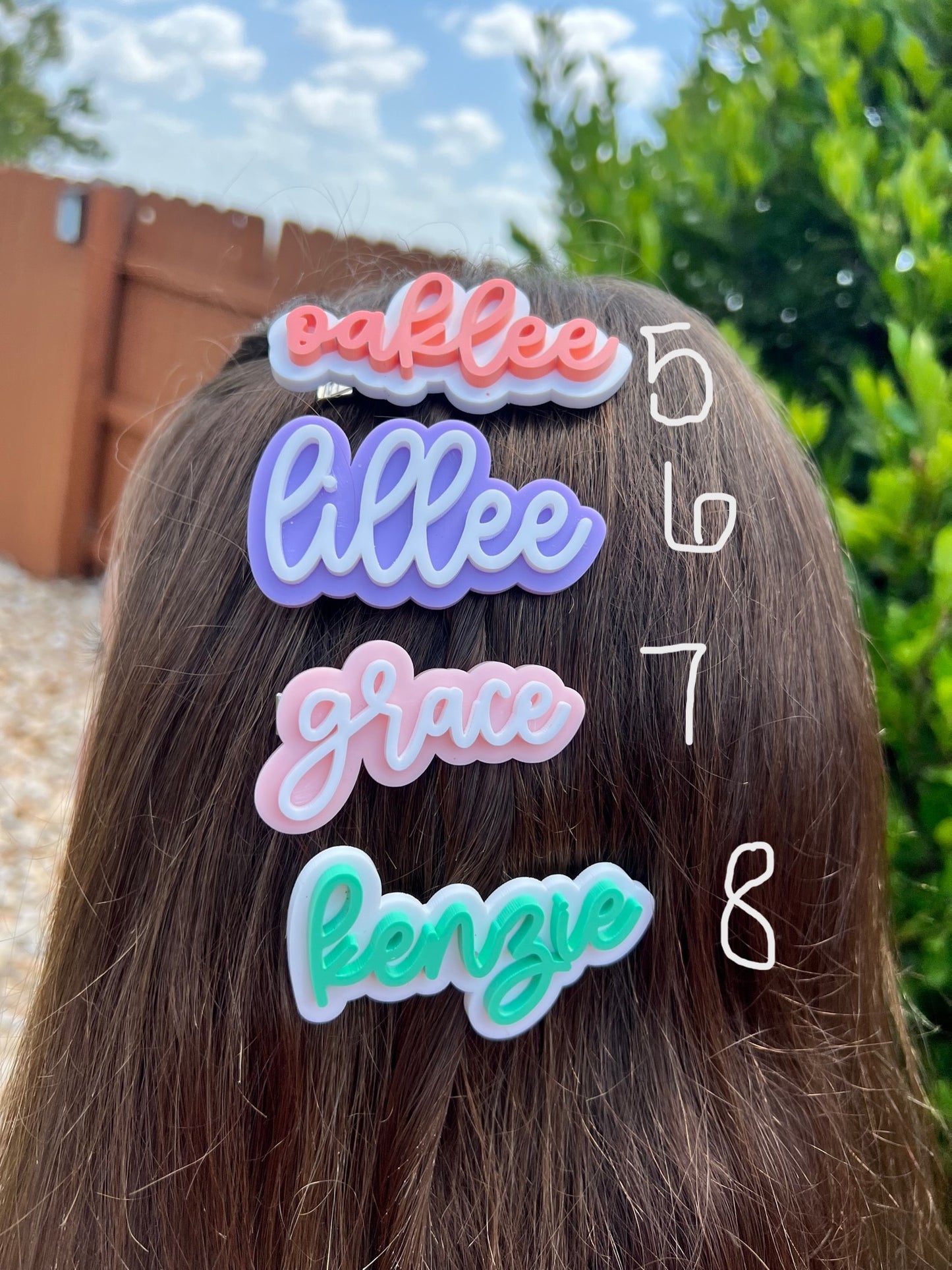 Name Hair Clip- Many Options