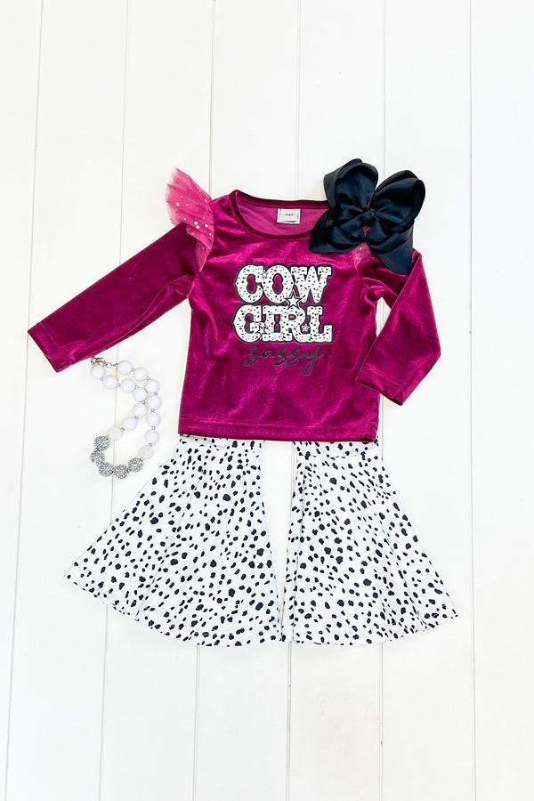 Velvet Cowgirl Bell Pant Set