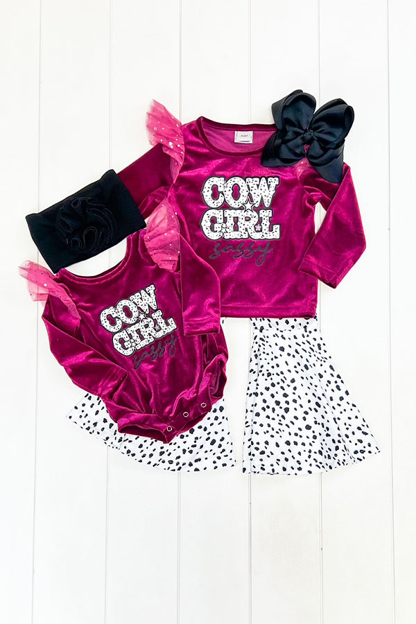 Velvet Cowgirl Bell Pant Set