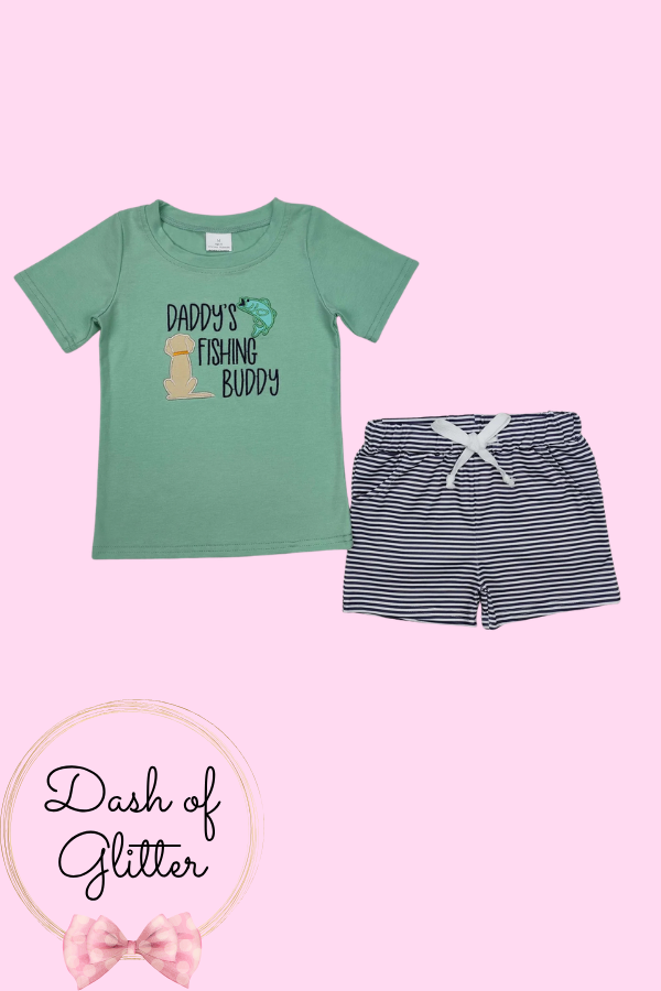 Daddys Fishing Buddy Short Set