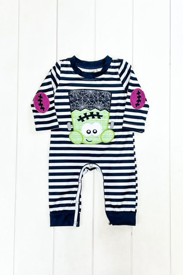 Black Stripe Frankenstein Romper