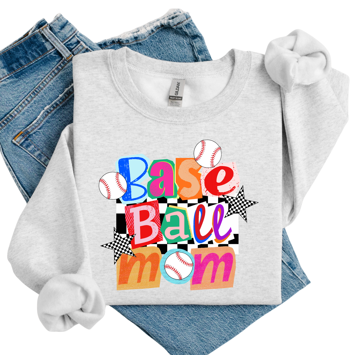 Preppy Baseball Mom Sweatshirt