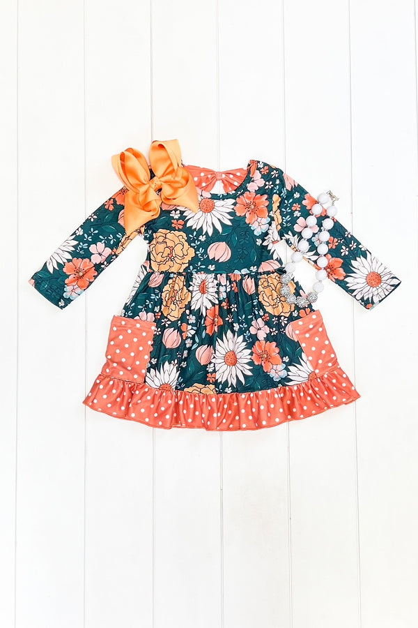 Hunter & Orange Floral Dress