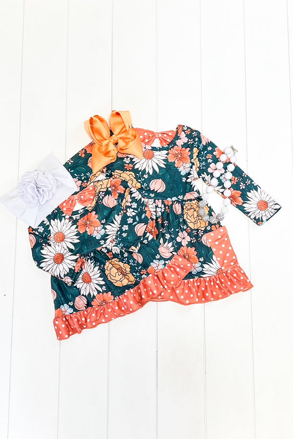 Hunter & Orange Floral Dress