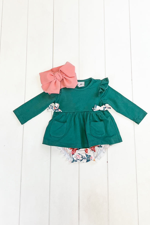 Jade & Orange Floral Romper