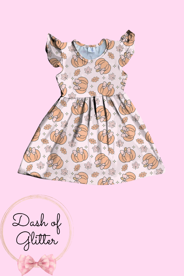 Light PInk Pumpking Bow