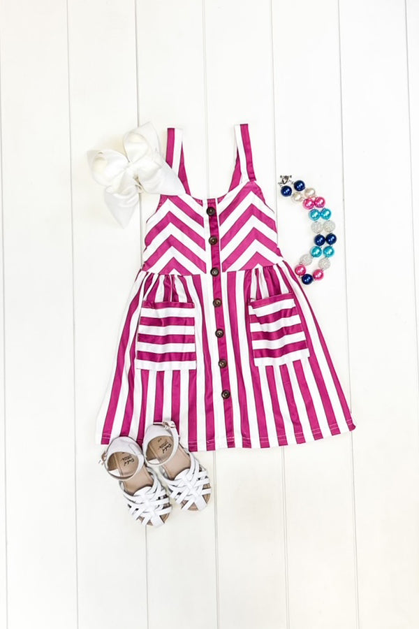 Stripe Button Down Dress-MANY COLORS