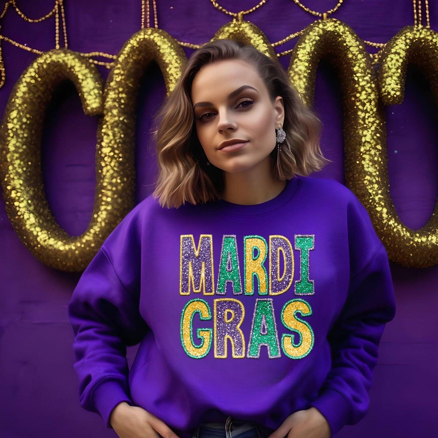 Mardi Gras Sweatshirt-2 COLORS