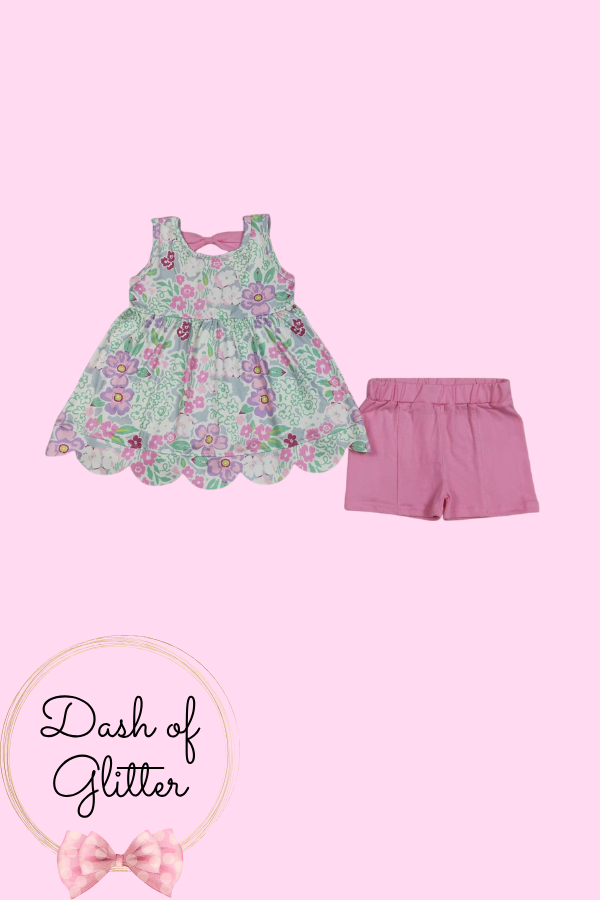 Pink & Lavender Floral Short Set