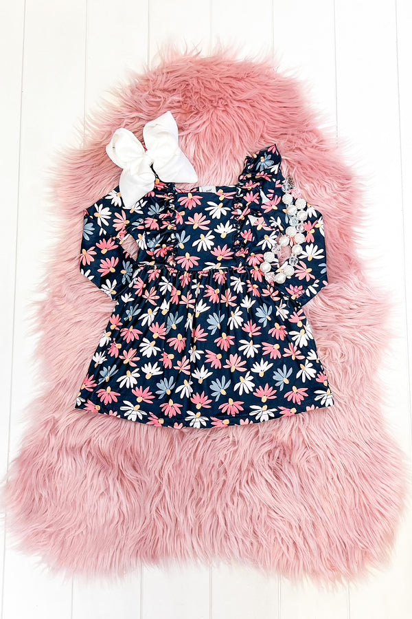 Navy Daisy Dress