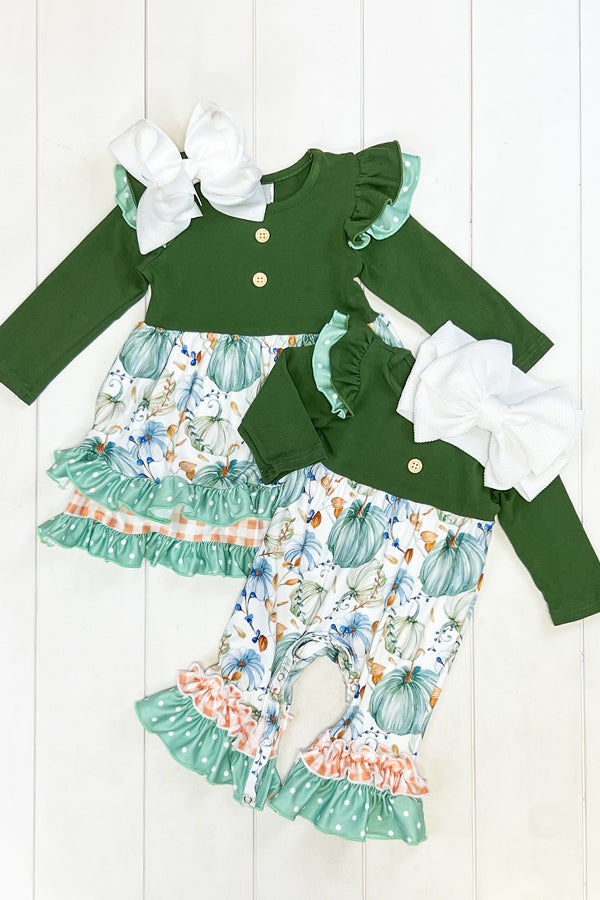 Hunter & Aqua Pumpkin Romper